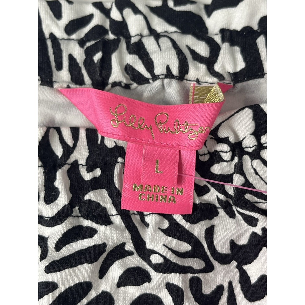 Lilly Pulitzer Calla Romper Large Onyx Home Slice Black White Pineapple NWT - Picture 10 of 13